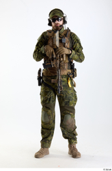 Whole Body Weapons-Rifle Man Pose with machine rifle White Army Athletic Bearded Studio photo references